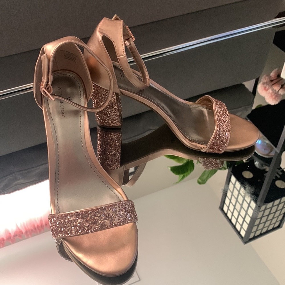 Rose Gold Glitter Sandals